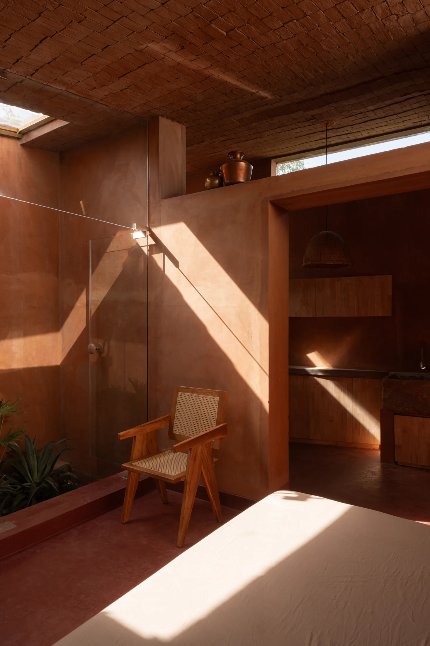 Daylight moving through the compact interior